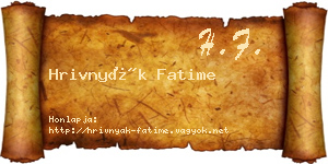 Hrivnyák Fatime névjegykártya